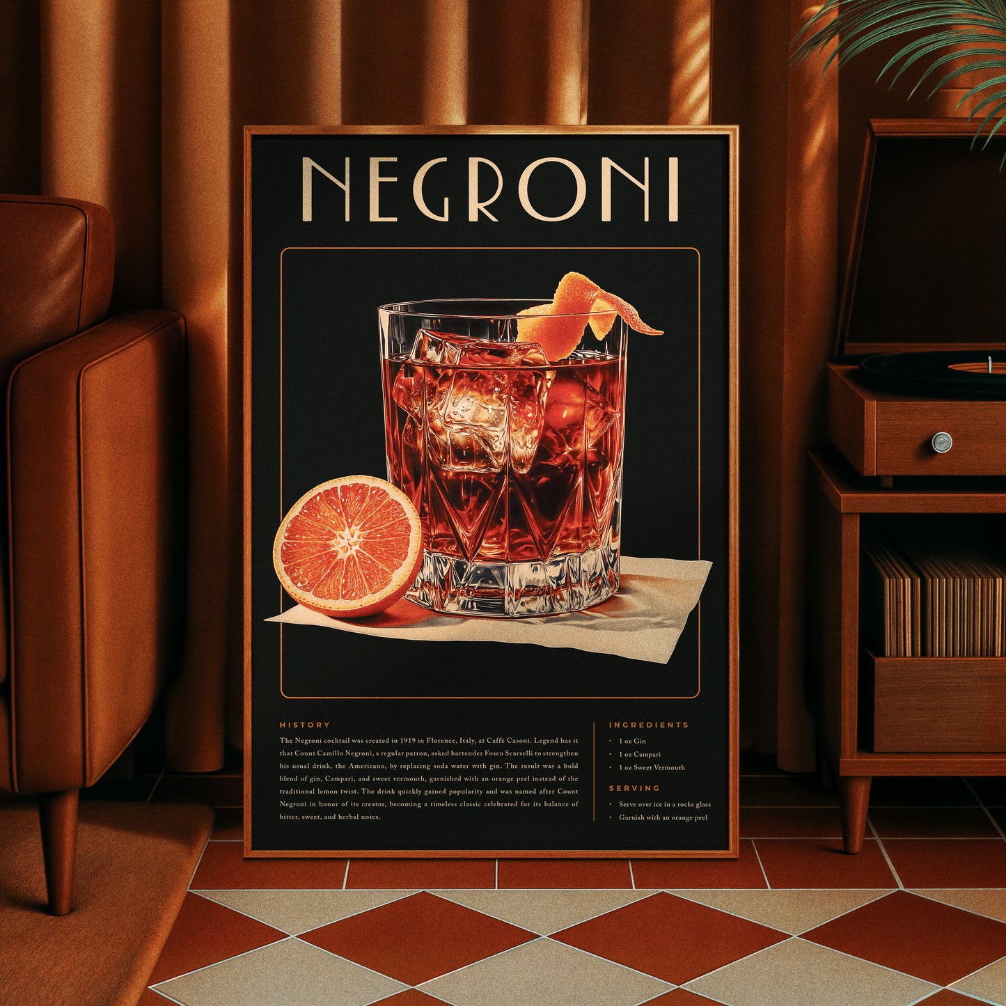 Vintage Negroni Poster