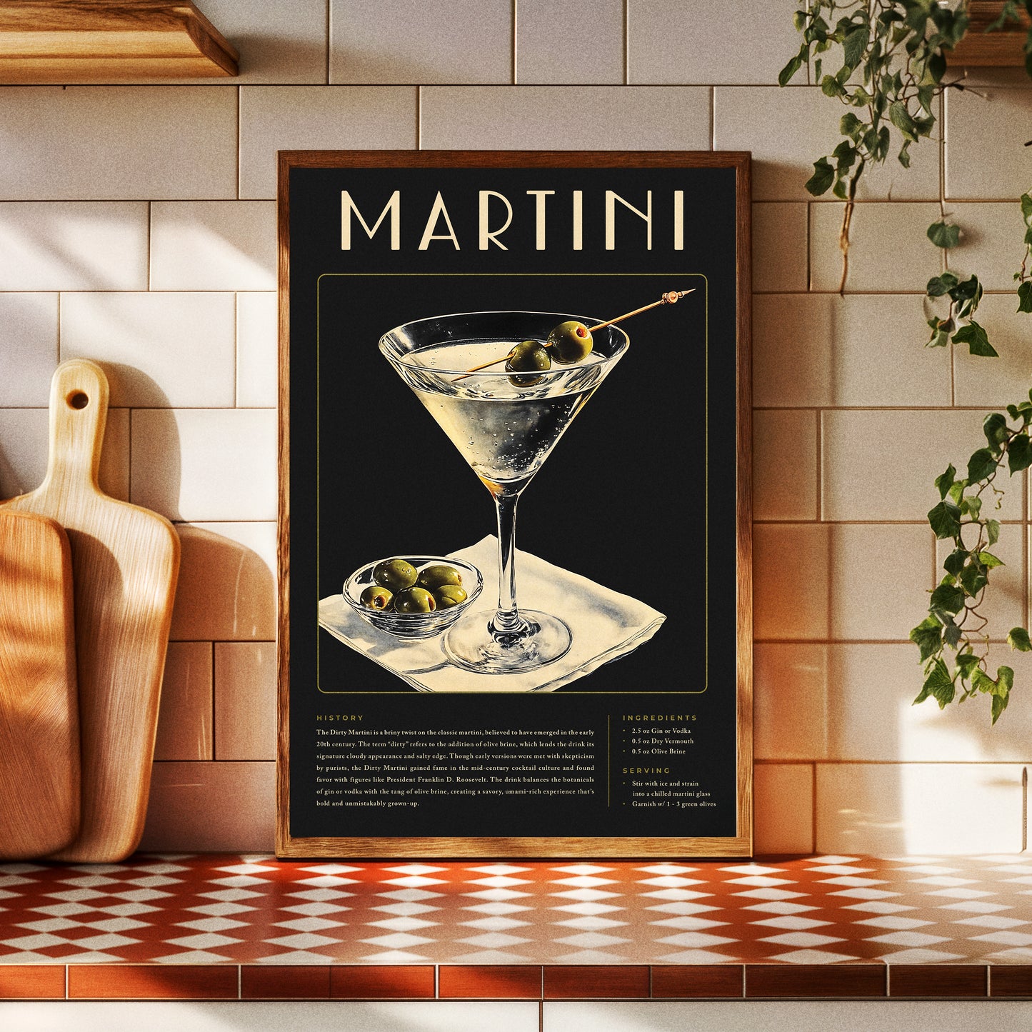 Vintage Dirty Martini Poster