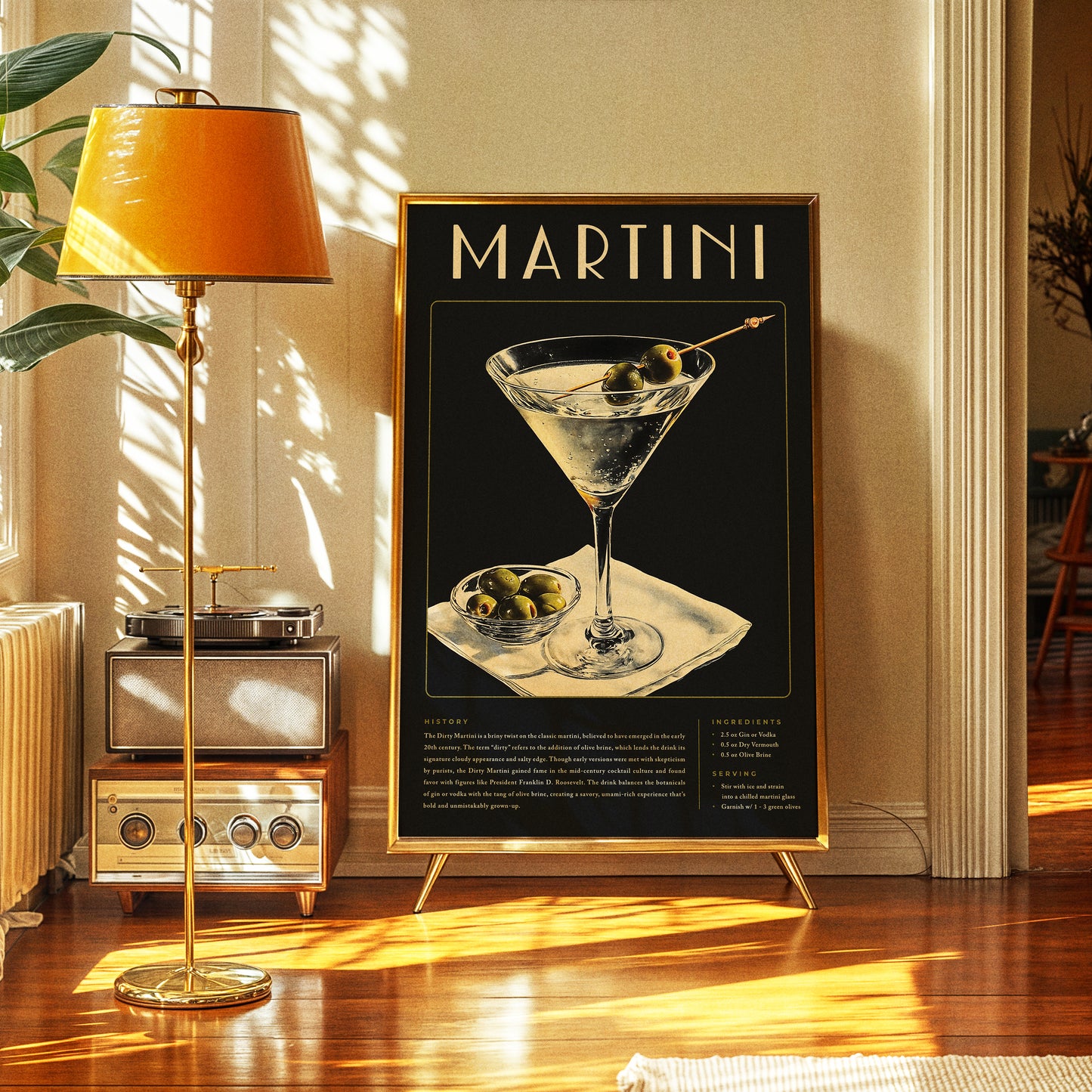 Vintage Dirty Martini Poster
